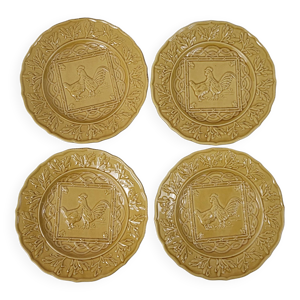 4 assiettes plates majolique