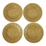 4 assiettes plates majolique Bordallo