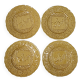 4 Bordallo majolica dinner plates