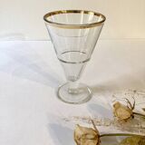 4 glass dessert bowls with gold rims, La Rochère, France