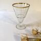 4 glass dessert bowls with gold rims, La Rochère, France