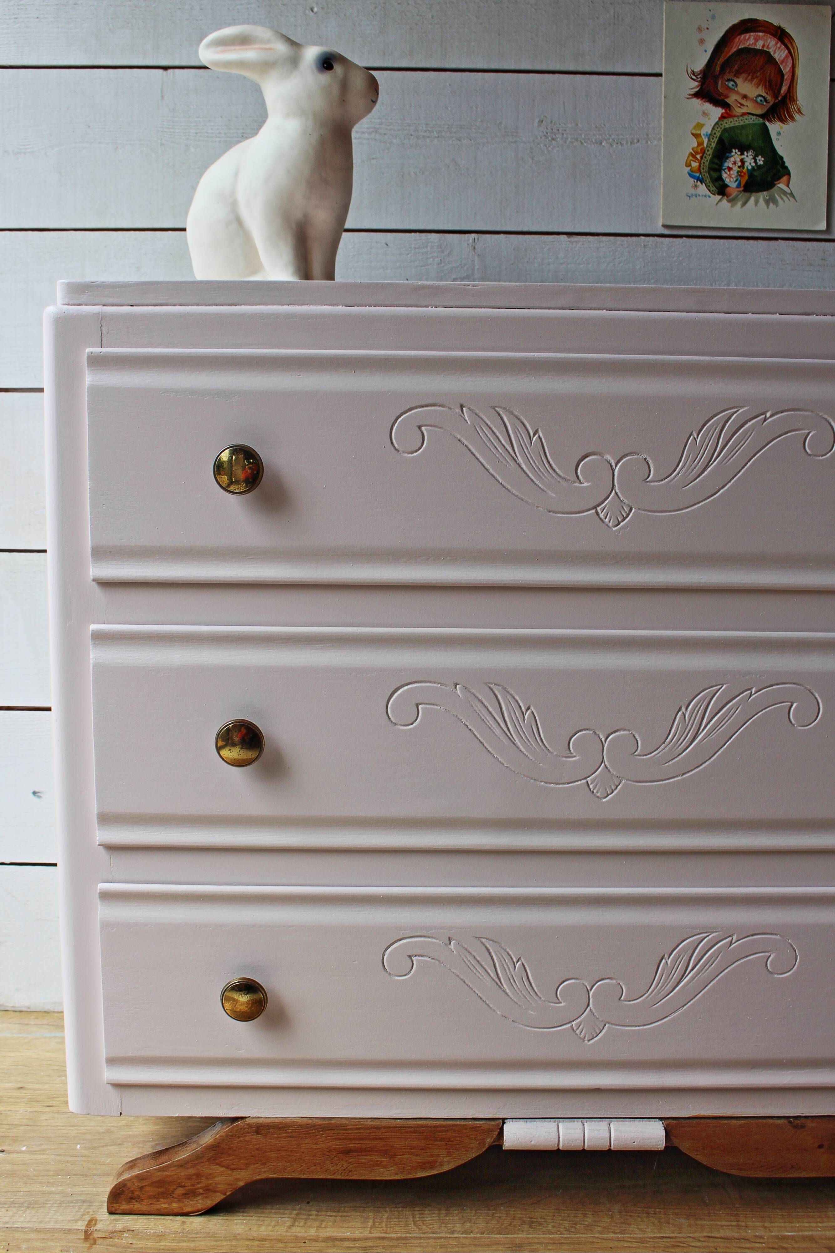 Commode années 60 rose poudré
