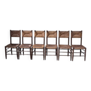 Série de 6 chaises paille