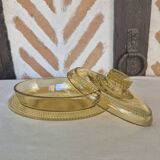 Amber glass butter dish, 1940