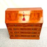 English secretary desk from Marway brand, leather top and precious wood veneer