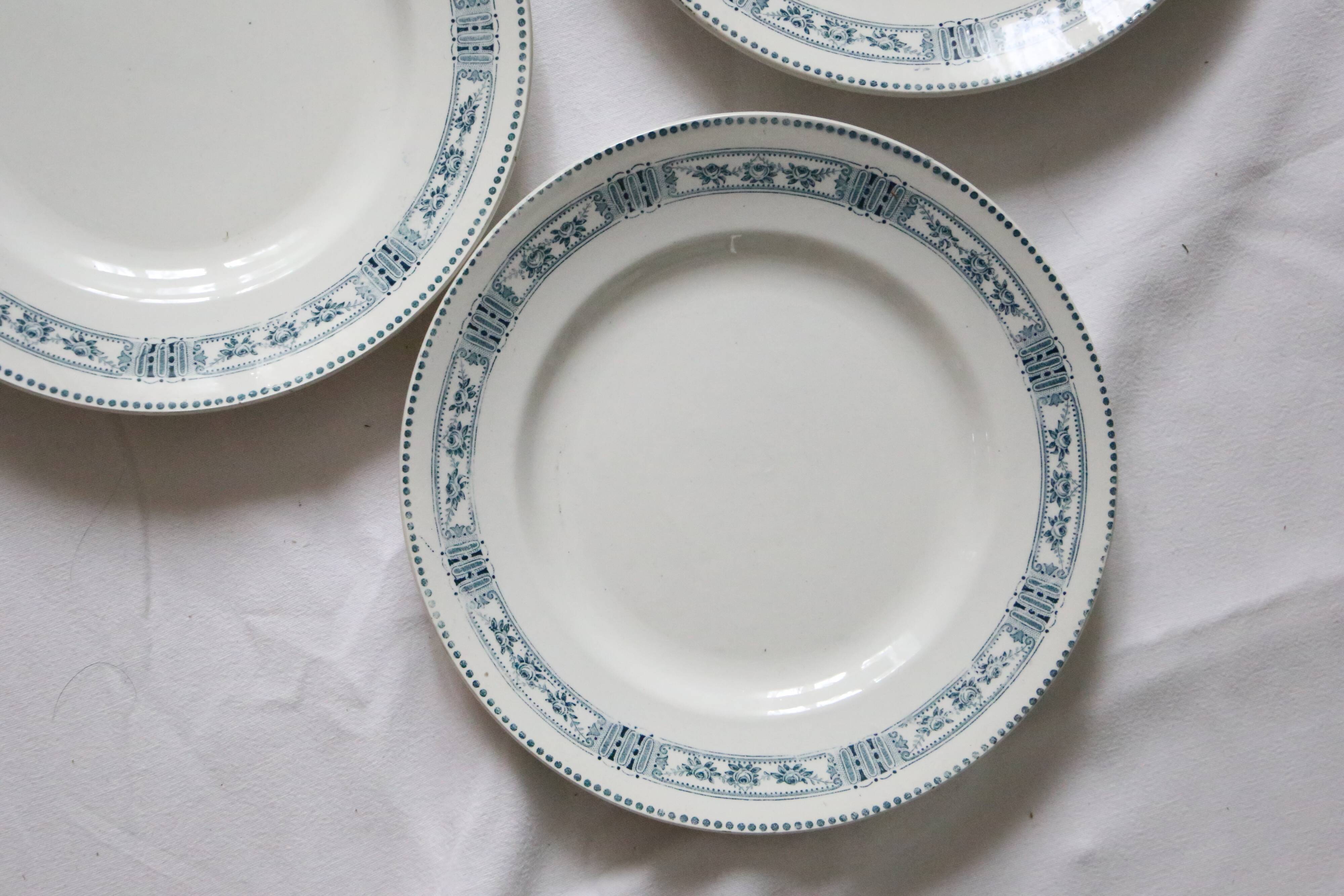 Flat plate x4, iron earth, Moulin des Loups, Motif Pasteur