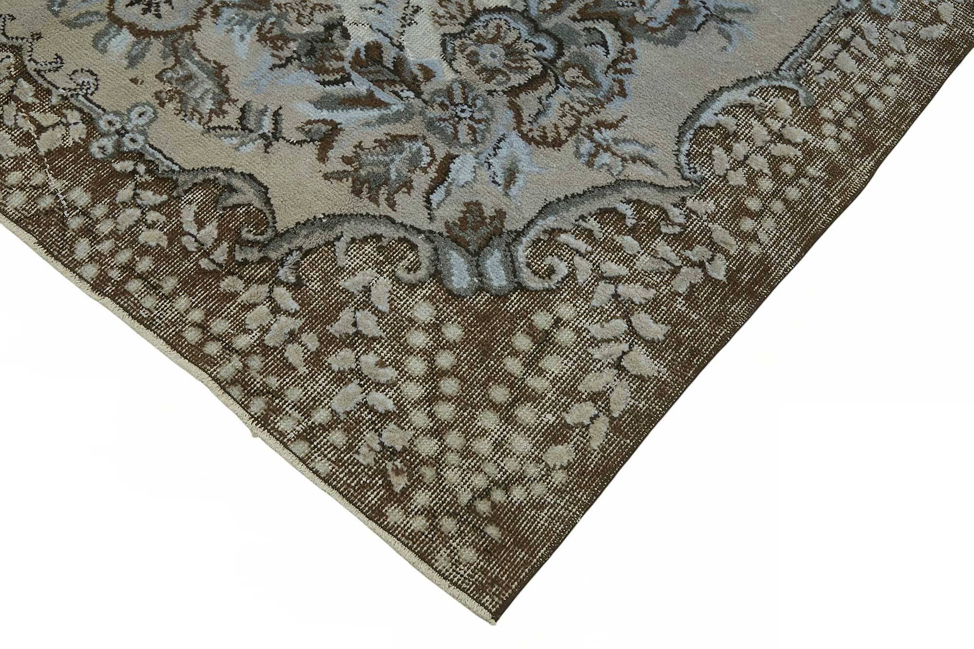 Overdyed Wool Vintage Handmade Carved Rug 169 cm x 288 cm