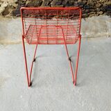4 red design chairs