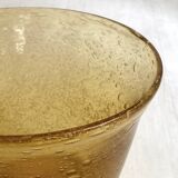 Champagne bucket from the Biot glassworks in ochre-colored blown glass