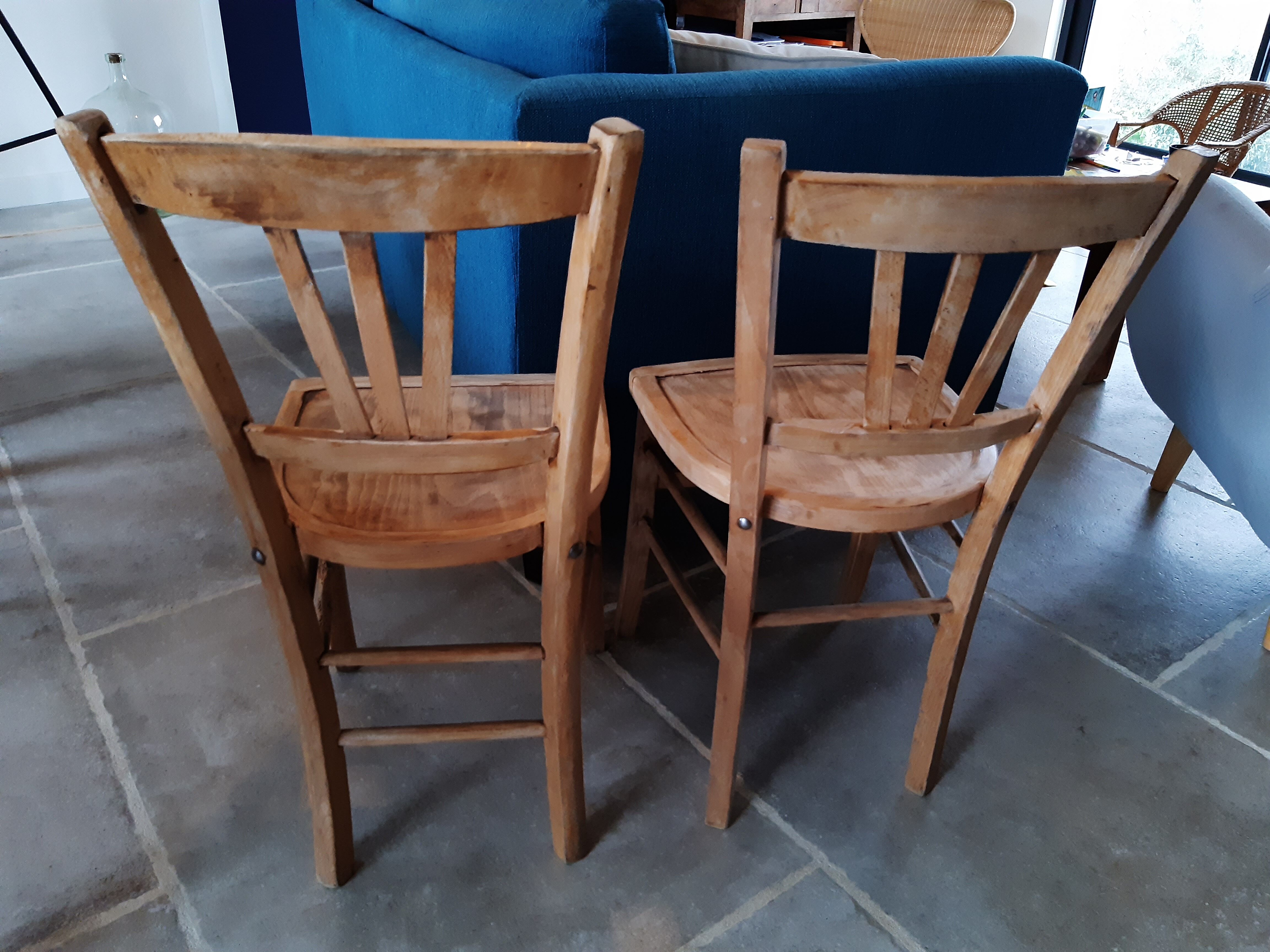 Set of 2 restored bistro chairs