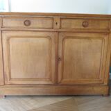 Old - Beautiful solid oak sideboard - 2 doors - 2 drawers in golden oak color