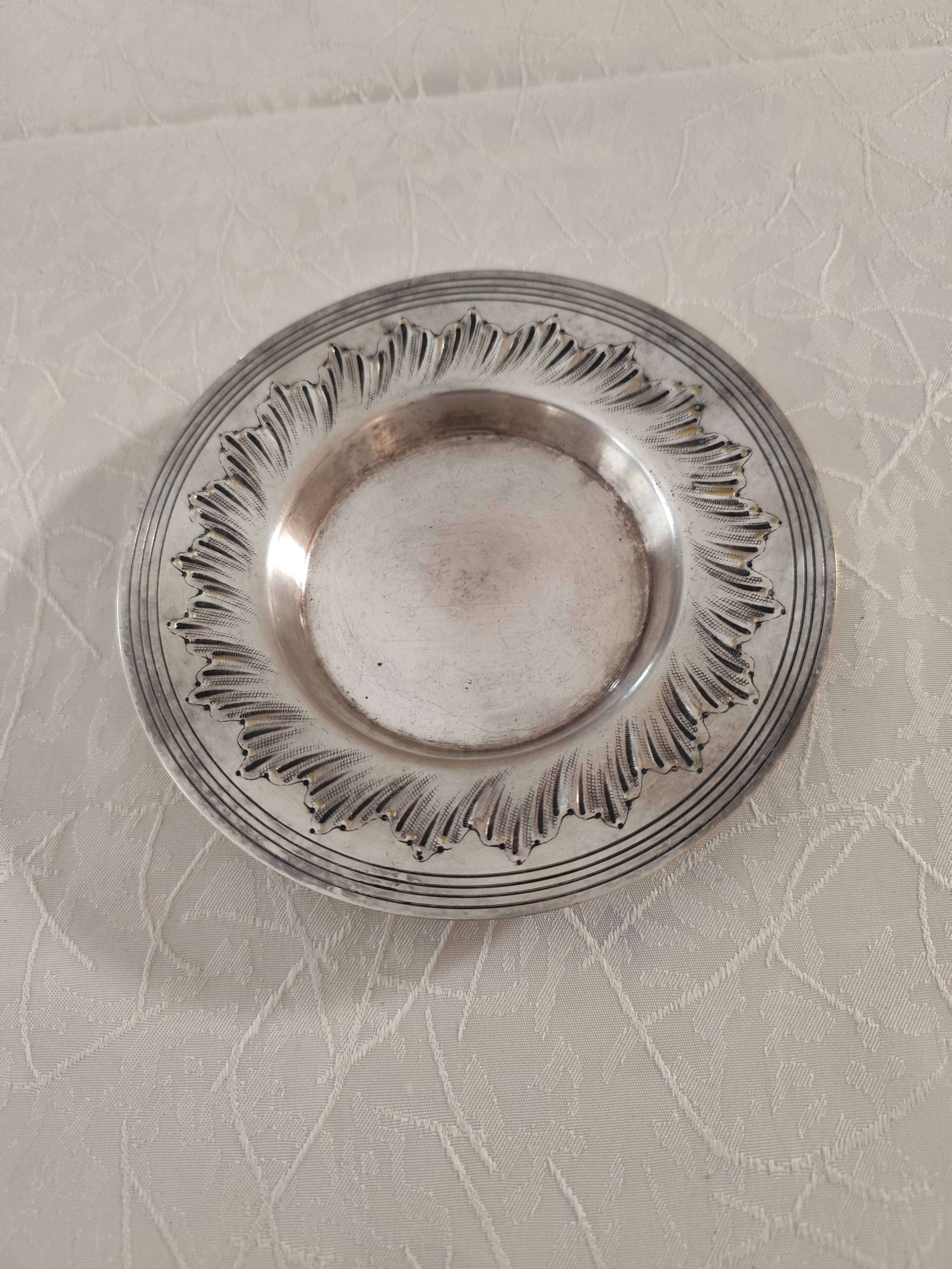 small plate / vintage silver-plated bowl