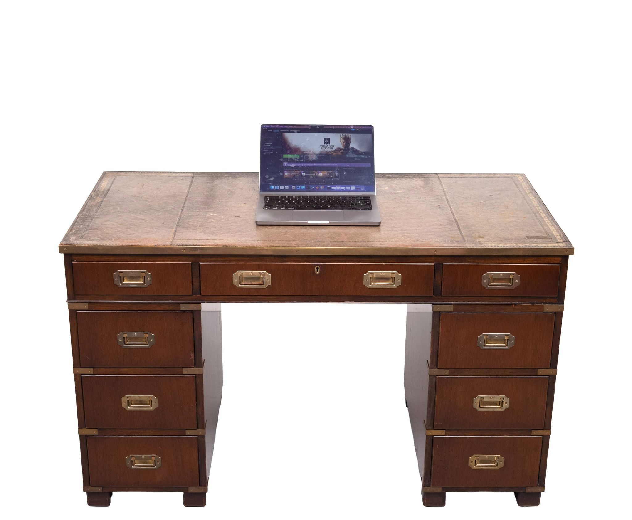 Bureau de campagne en acajou par N. Norton LTD Angleterre