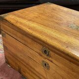1930s English oak dressing table with beveled oval mirror