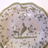 Earthenware plate of Moustiers bird of paradise