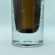 Decorative Glass cylinder Vase, Amber shades and bubbles, 1970s