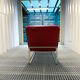 B&B Italia red leather lounge chair by Jeffrey Bernett