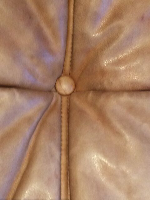 Togo pouffe by Michel Ducaroy for Ligne Roset natural leather