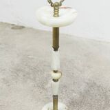 White marble and bronze ashtray on foot, 1960