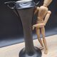Black ceramic vase 1696