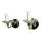 Pair of glass and mirror sconces