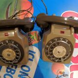 2 old telephone post communicating vintage year 1970 toy