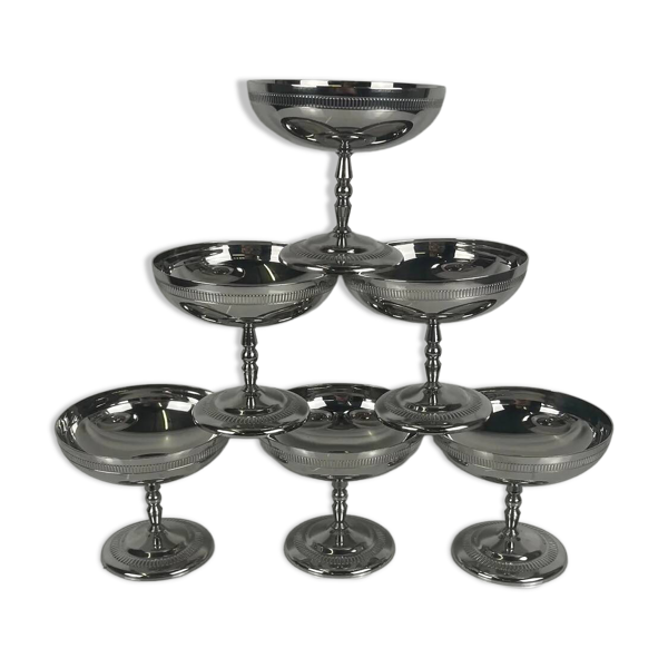 6 coupes à glaces en métal, 1970 - Modèle A