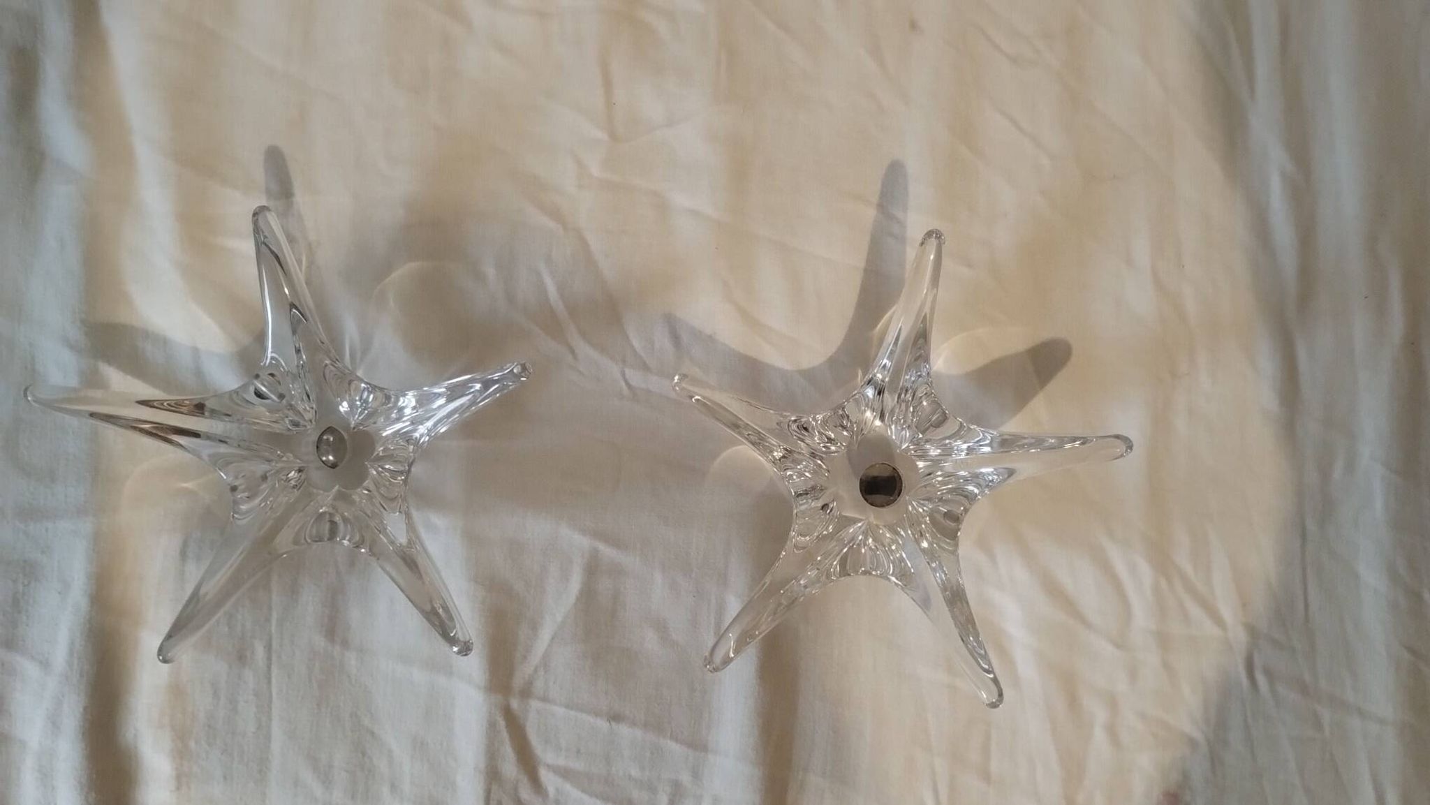 Lot de 2 bougeoirs "Daum" étoile de mer (grand modèle)