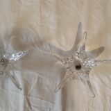 Set of 2 "Daum" starfish candle holders (large model)