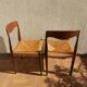 3 Niels Otto Moller chairs in teak and straw 60s