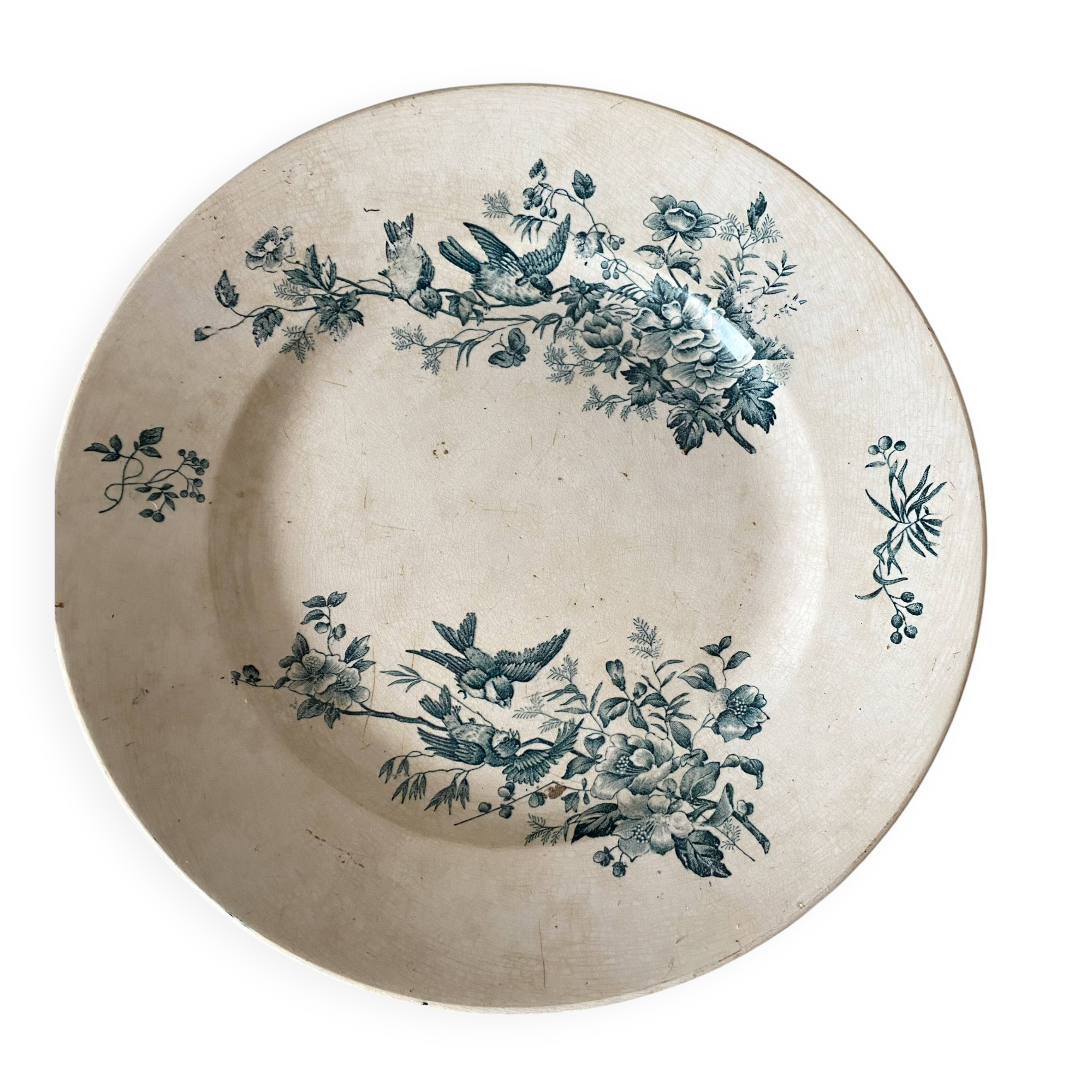 Plat rond en terre de fer Longwy "Mignon"