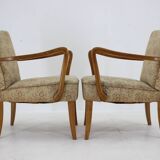1940s Pair of Oak Armchair , Czechoslovakia