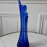 Blue soliflore vase in 1920s glass paste