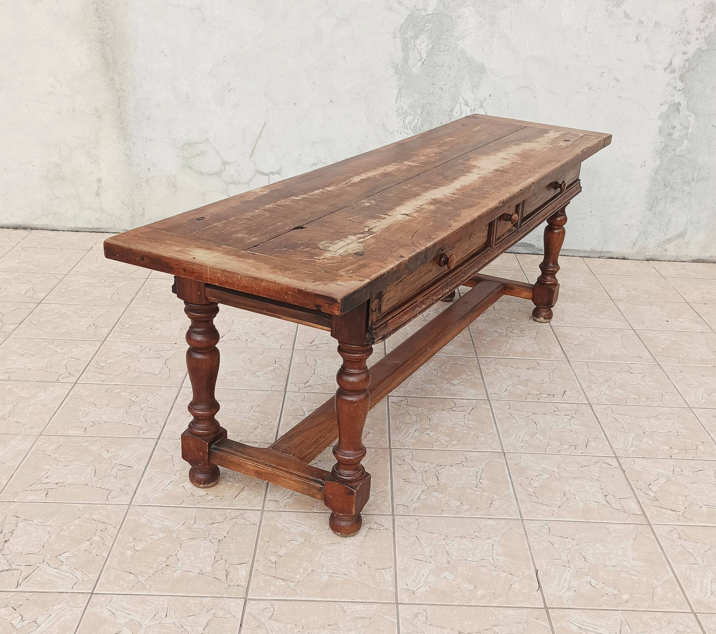 20th century walnut farmhouse table