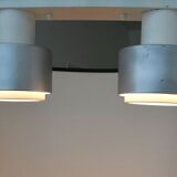 Ceiling lamp indus 2 large spots with a lampshade reflector aluminum