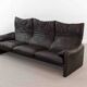 Cassina Maralunga 3seat-Sofa in darkbrown leather by Vico Magistretti