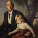 Family portrait signed Francisco Ribera and dated 1972