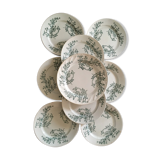 Set 7 flat plates and assorted flat faincerie Fénal Fréres "Capri" pexonne