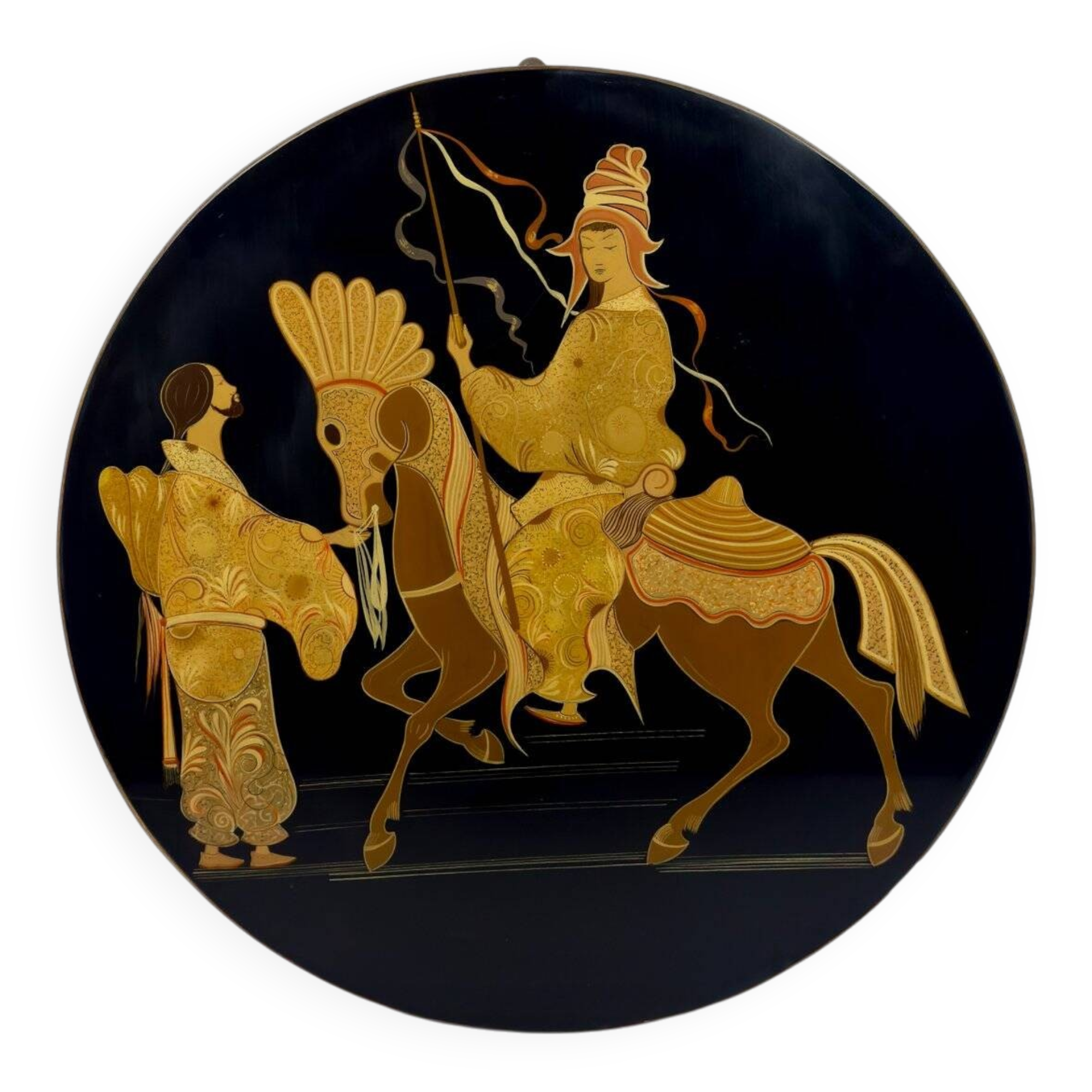 Vintage wooden art panel, Italy, 1963