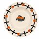 4 deep plates Badonviller Art Deco design in black and orange – 1930s