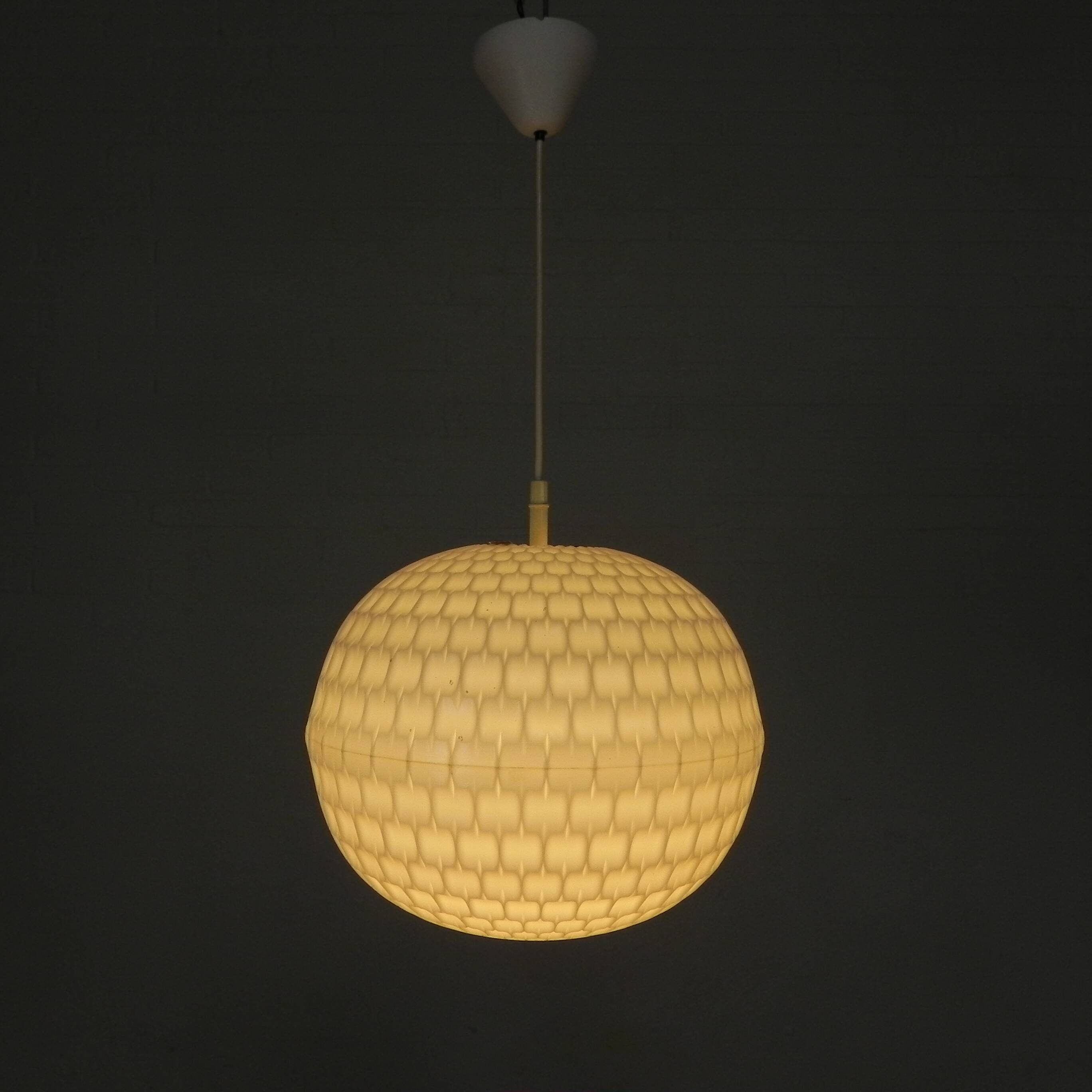 Vintage pendant lamp Aloys F. Gangkofner for Erco, plastic sphere