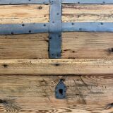 Old trunk restored in wood and zinc rounded top