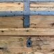 Old trunk restored in wood and zinc rounded top