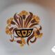 Creil & Montereau plates, ochre floral decoration, 1930s
