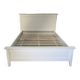 White double bed in contemporary wood, 160x200 cm
