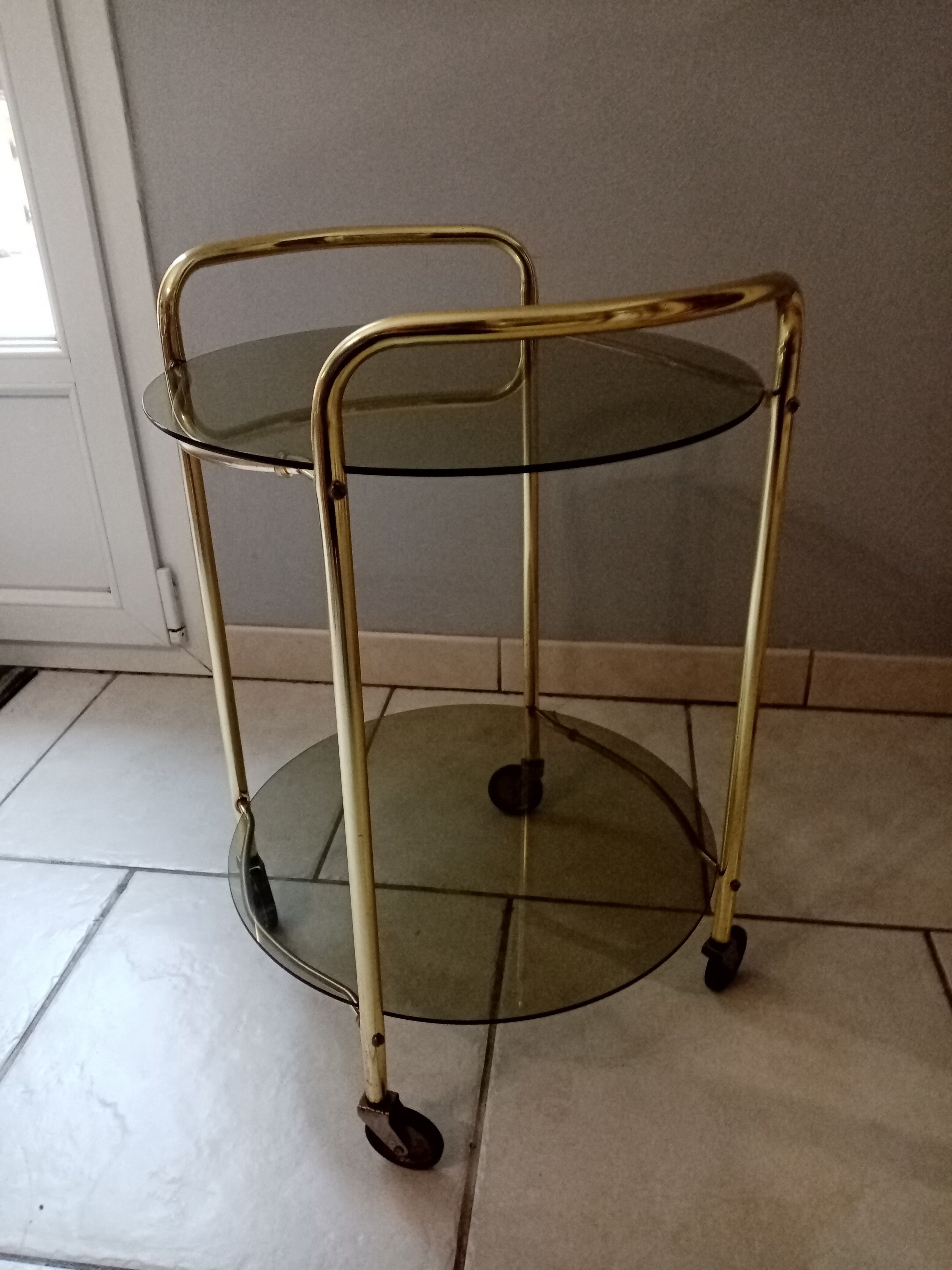 Desserte laiton dorée  vintage années 50-60