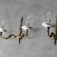 Mid-Century Italian Brass and Ceramic Sconce, set of 2