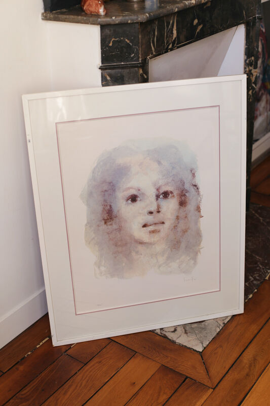 Leonor Fini (1907 - 1996) "Portrait of a young girl" numbered lithograph