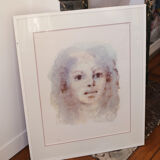Leonor Fini (1907 - 1996) "Portrait of a young girl" numbered lithograph