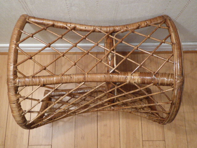 Vintage gold rattan armchair